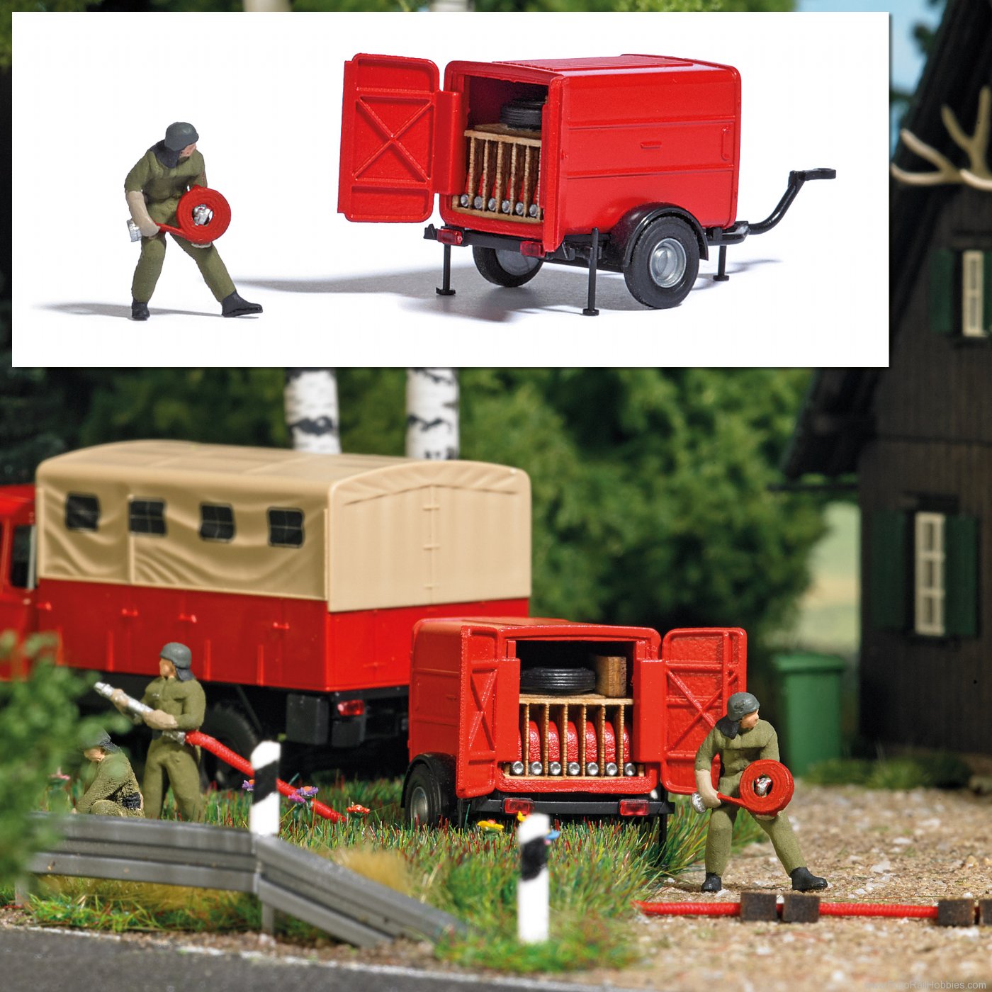 Busch 7961 Trailer with fire house