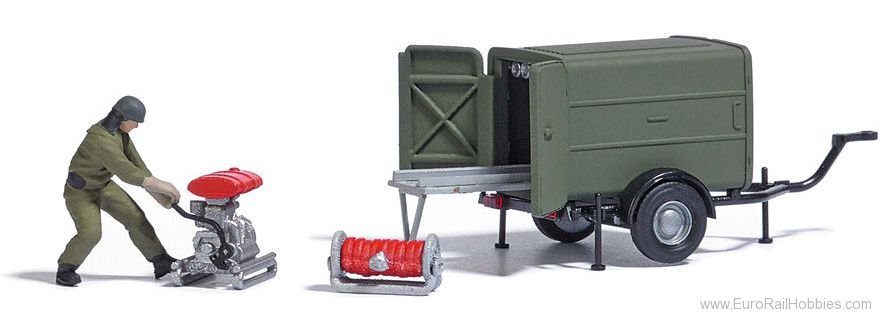 Busch 7964 Action Set - NVA hose trailer with portable p