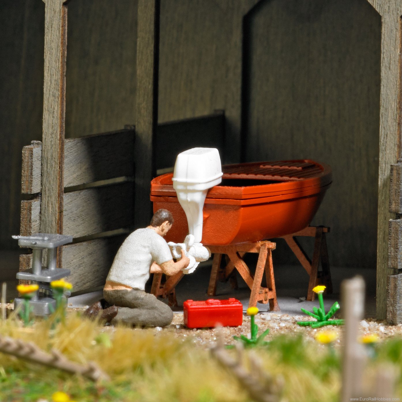 Busch 79815 Action Set: Repairing a boat