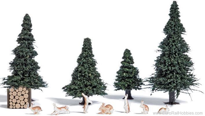 Busch 7986 7 hares in different positions (sitting, stan