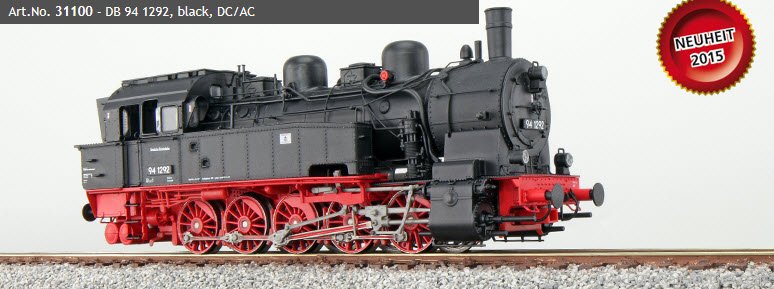 ESU 31100 Steam loco, 94 1292, DR, black, Era III/IV, S