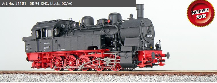 ESU 31101 Steam loco, 94 1243, DB, black, Era III, Soun