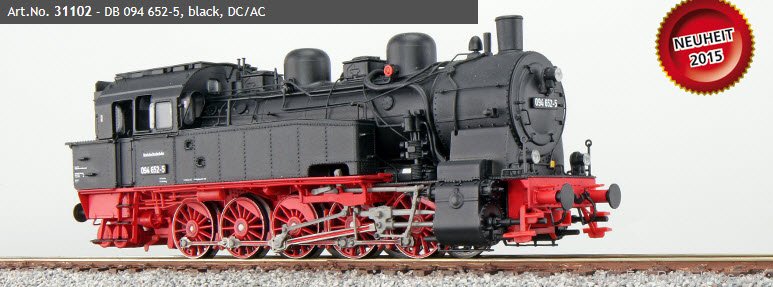 ESU 31102 Steam loco, 94 652-5, DB, black, Era IV, Soun