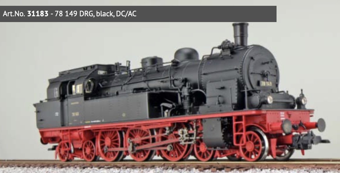 ESU 31183 DRG BR78 149 Steam locomotive LokSound, Dual 