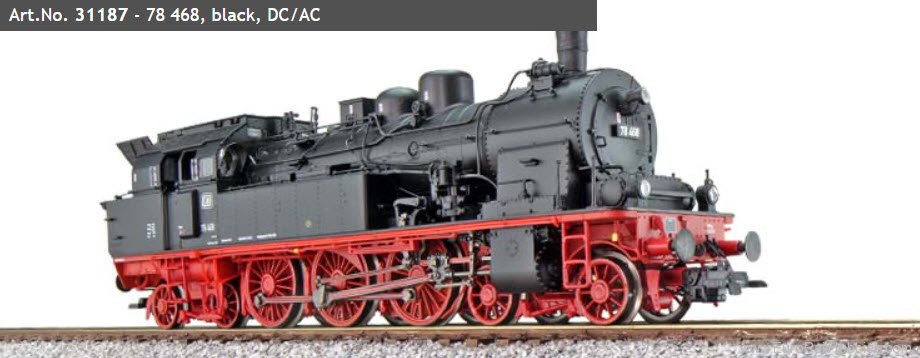 ESU 31187 DB CL 78 Museum Steam Locomotive 78 468, Blac