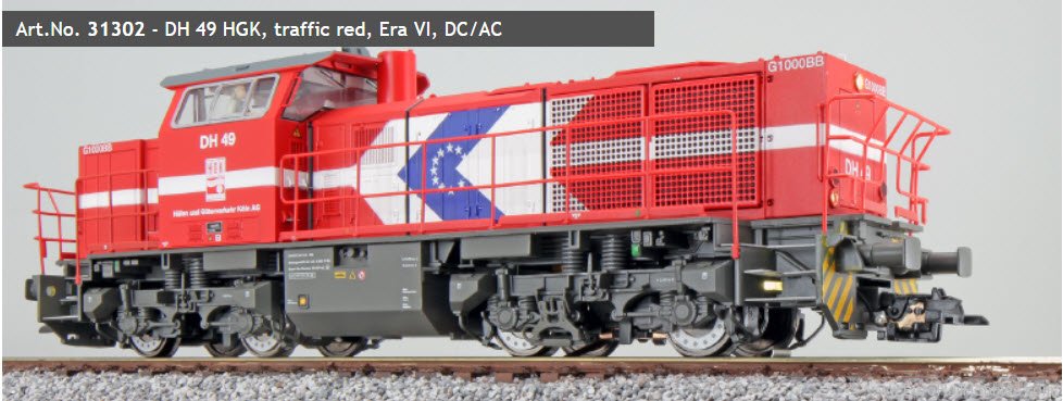 ESU 31302 HGL Diesel Locomotive, H0, G1000, DH 49 Traff