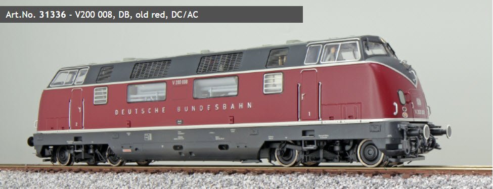 ESU 31336 DB cl V 200 008 Diesel Locomotive, (Old Red L