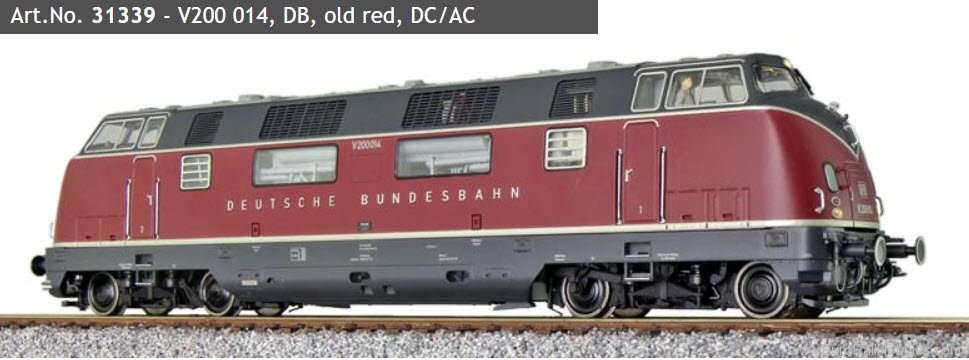ESU 31339 DB V200 Diesel Locomotive, 200 014, Old Red L