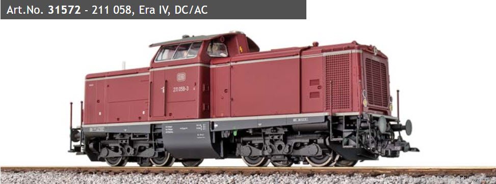 ESU 31572 DB V211 058 Diesel Locomotive, prototype arou
