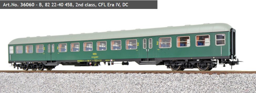 ESU 36060 n-Wagon, H0, B, 82 22-40 458, 2nd class, CFL 