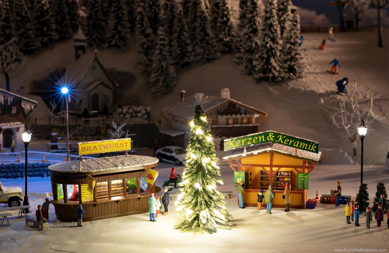 Faller 134002 2 Christmas market stands with illuminated Ch