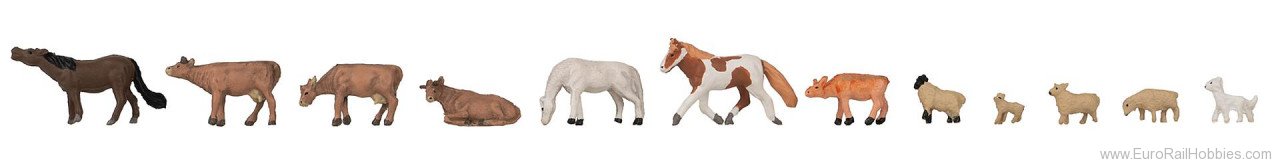 Faller 155911 Cows, horses, sheeps Animal set