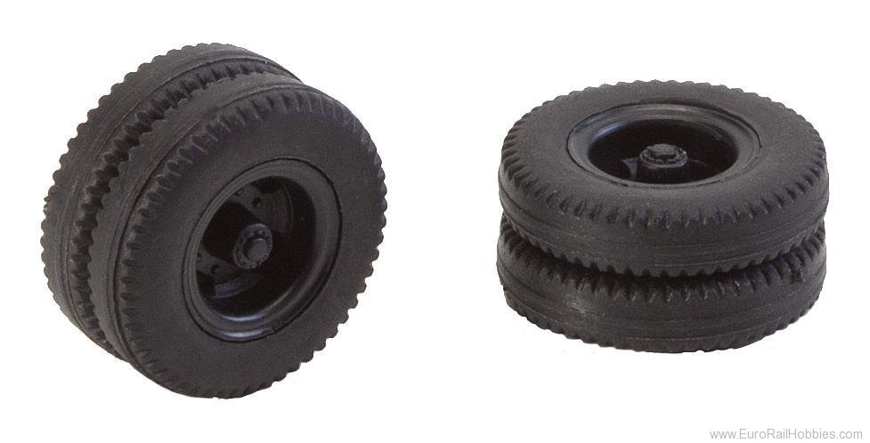 Faller 163116 Complete wheels (rear axles) for truck MAN 63