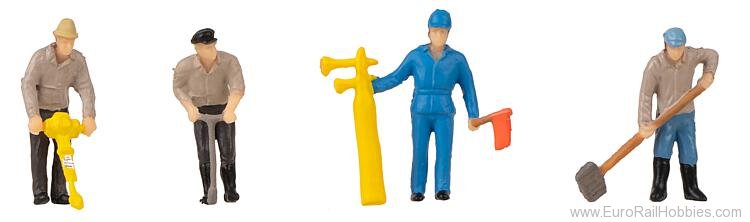 Faller 180238 Railway construction workers & signal horn Fi