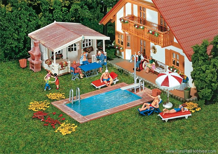 Faller 180542 Swimming pool and utility shed