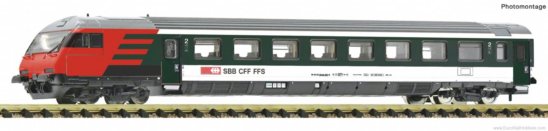 Fleischmann 6260059 SBB 2nd class Cab Control Coach for EW-IV