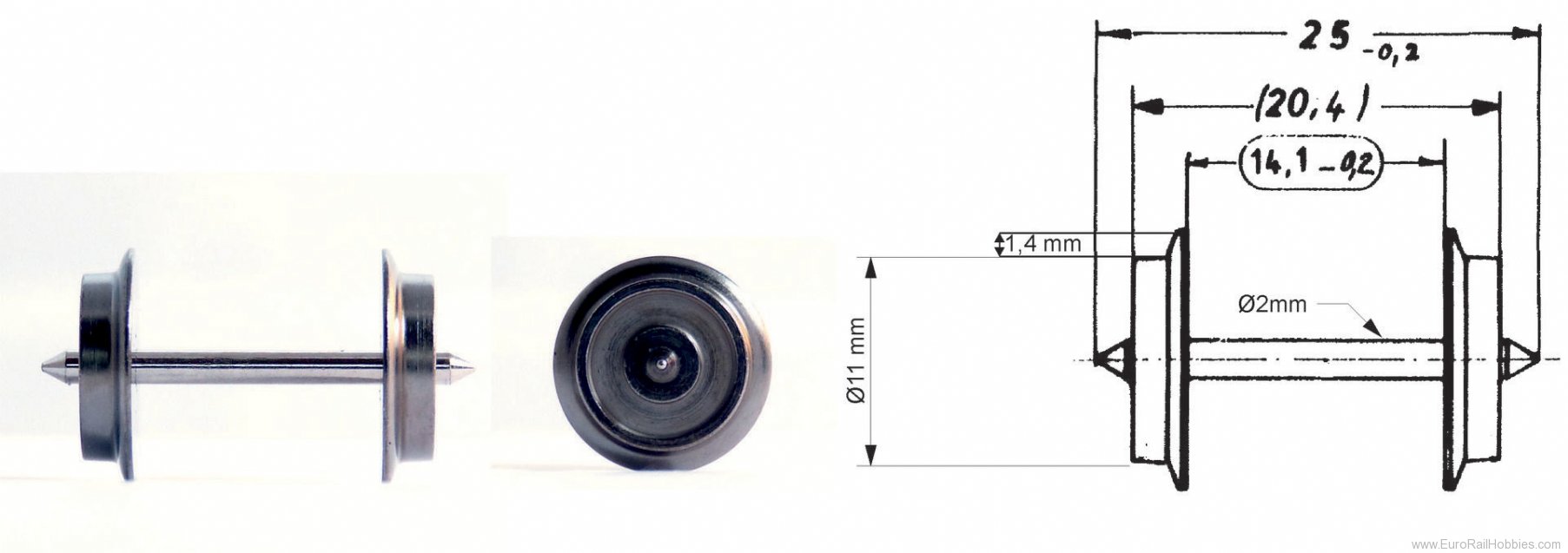 Fleischmann 6561 AC Exchange Wheel Set, unisolated. PK/2