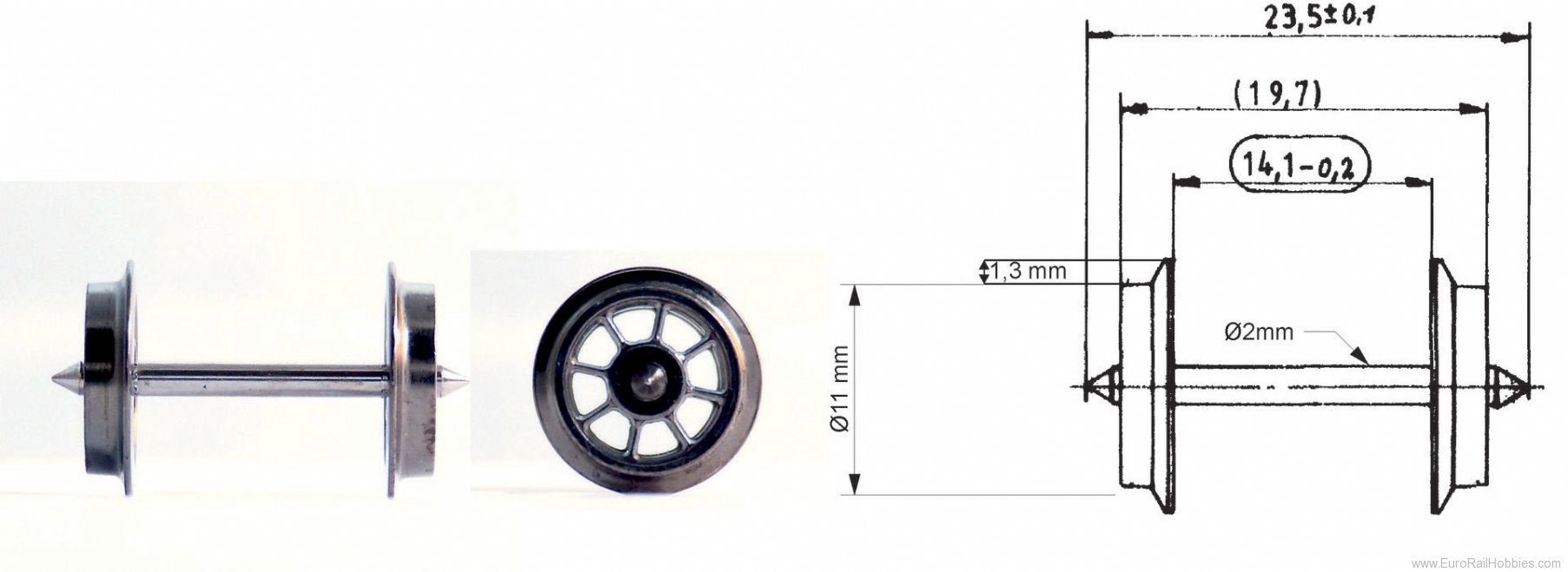 Fleischmann 6562 AC Spoked exchange wheels unisolated - PK/2