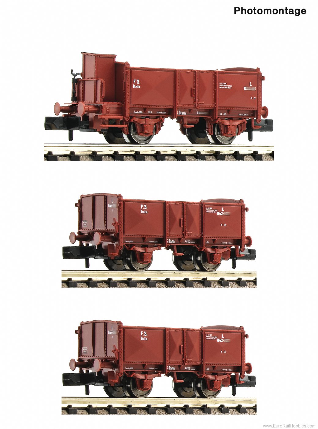 Fleischmann 6660034 3-piece set: Open goods wagons, FS
