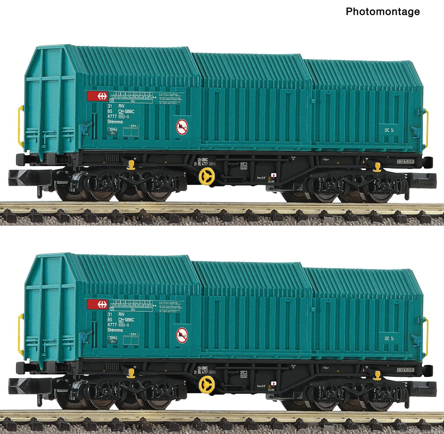 Fleischmann 6660037 2-piece set: Telescopic hood wagons, SBB