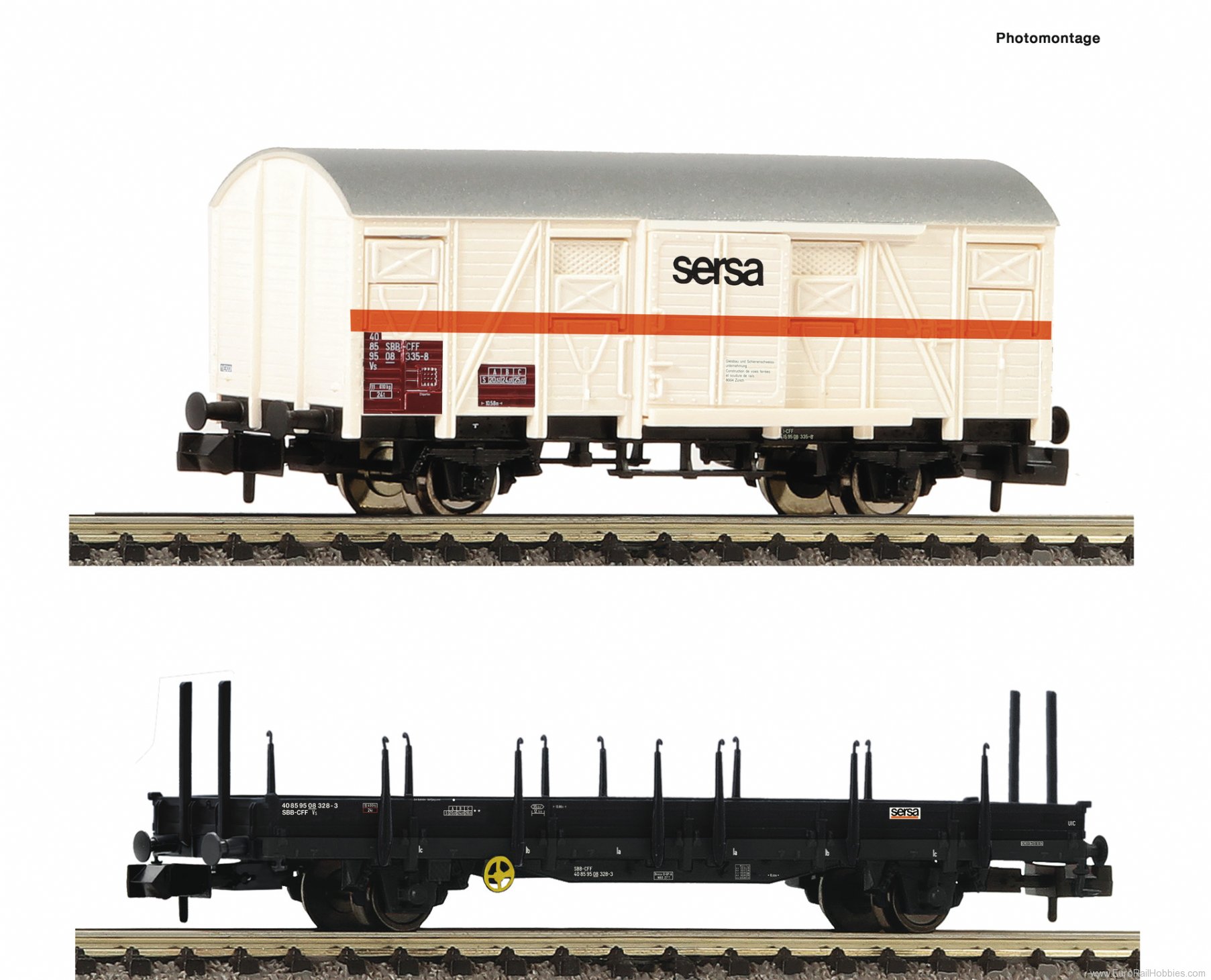 Fleischmann 6660042 2 piece set: Track maintenance train, SERSA
