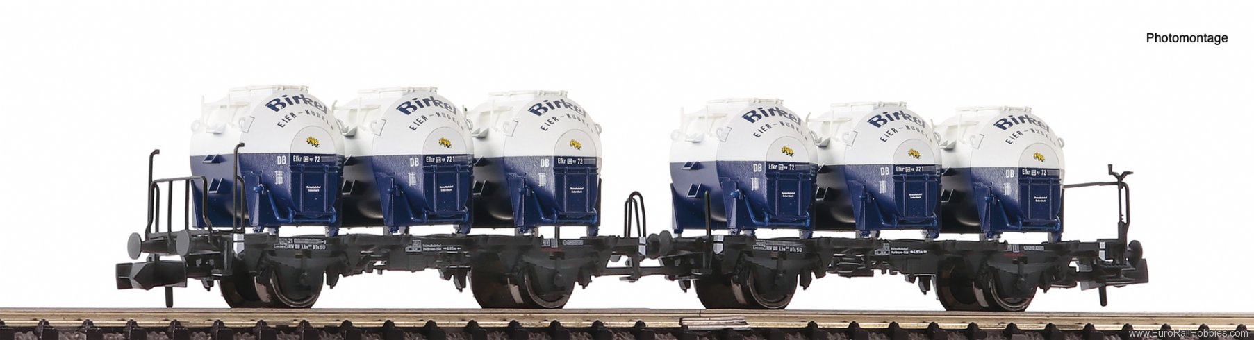 Fleischmann 6660046 Double container carrier wagon unit, DB