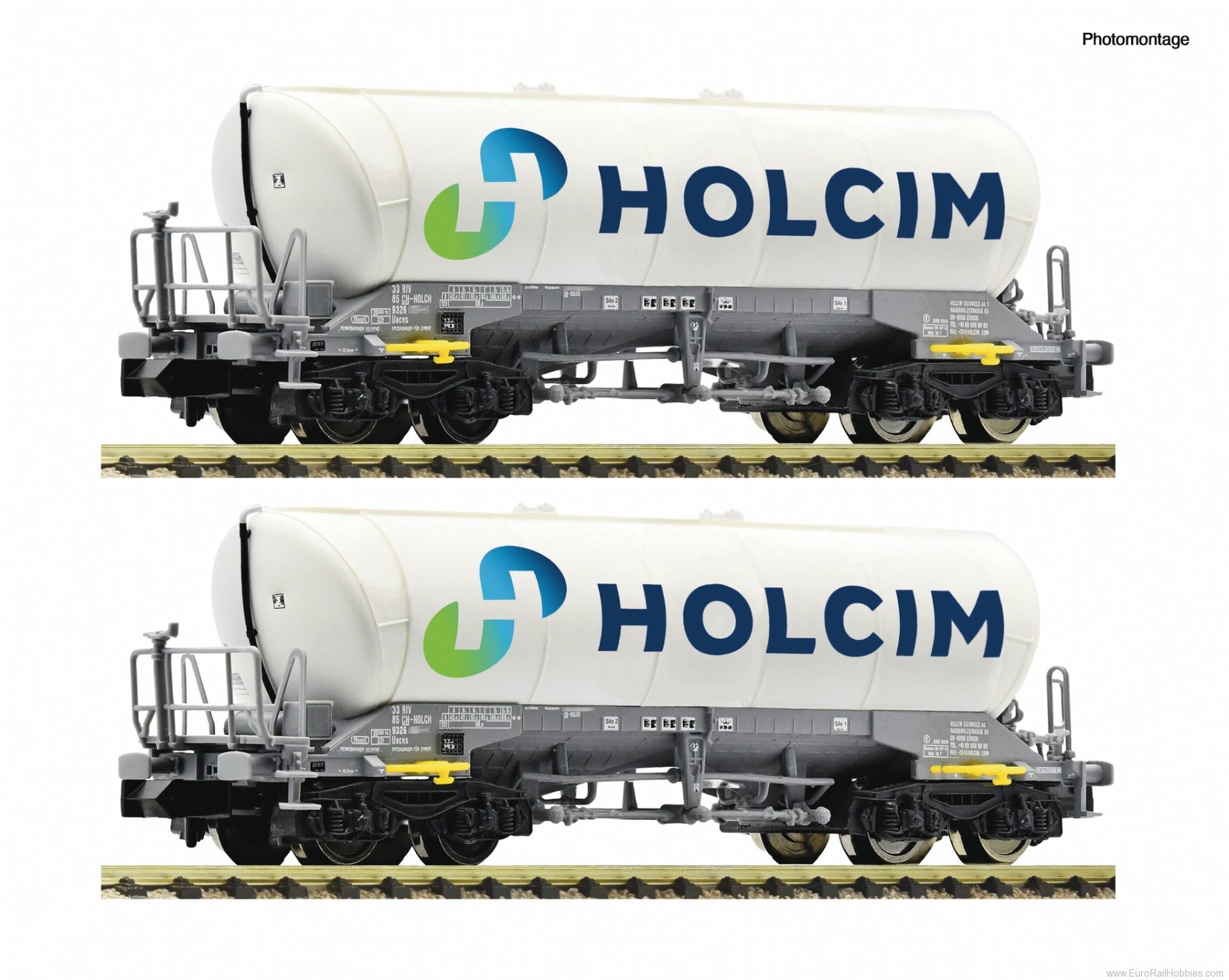 Fleischmann 6660047 2-piece set: Silo wagons, Holcim