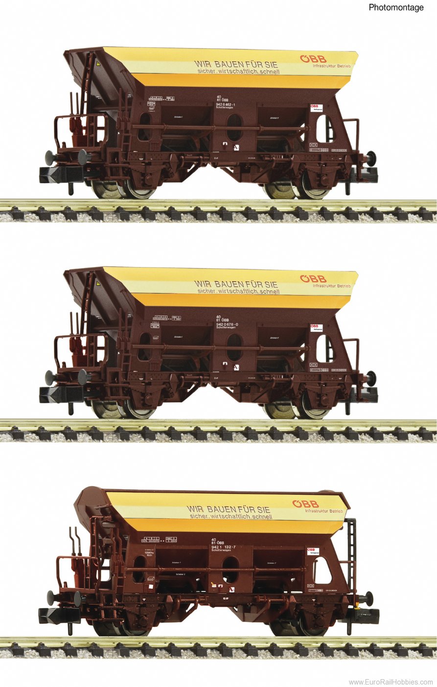 Fleischmann 6660057 3-piece set: Gravel wagons, ÃBB