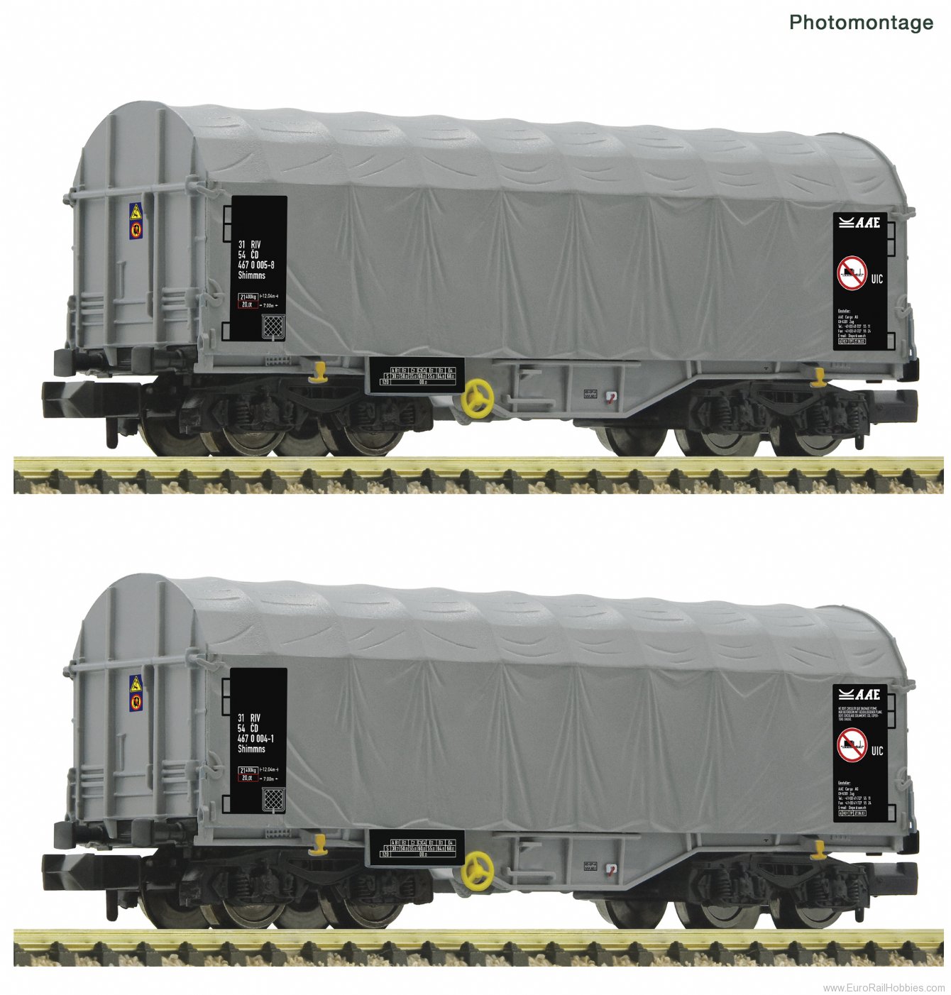 Fleischmann 6660087 CD 2 Piece Set: Slide tarpaulin Wagons