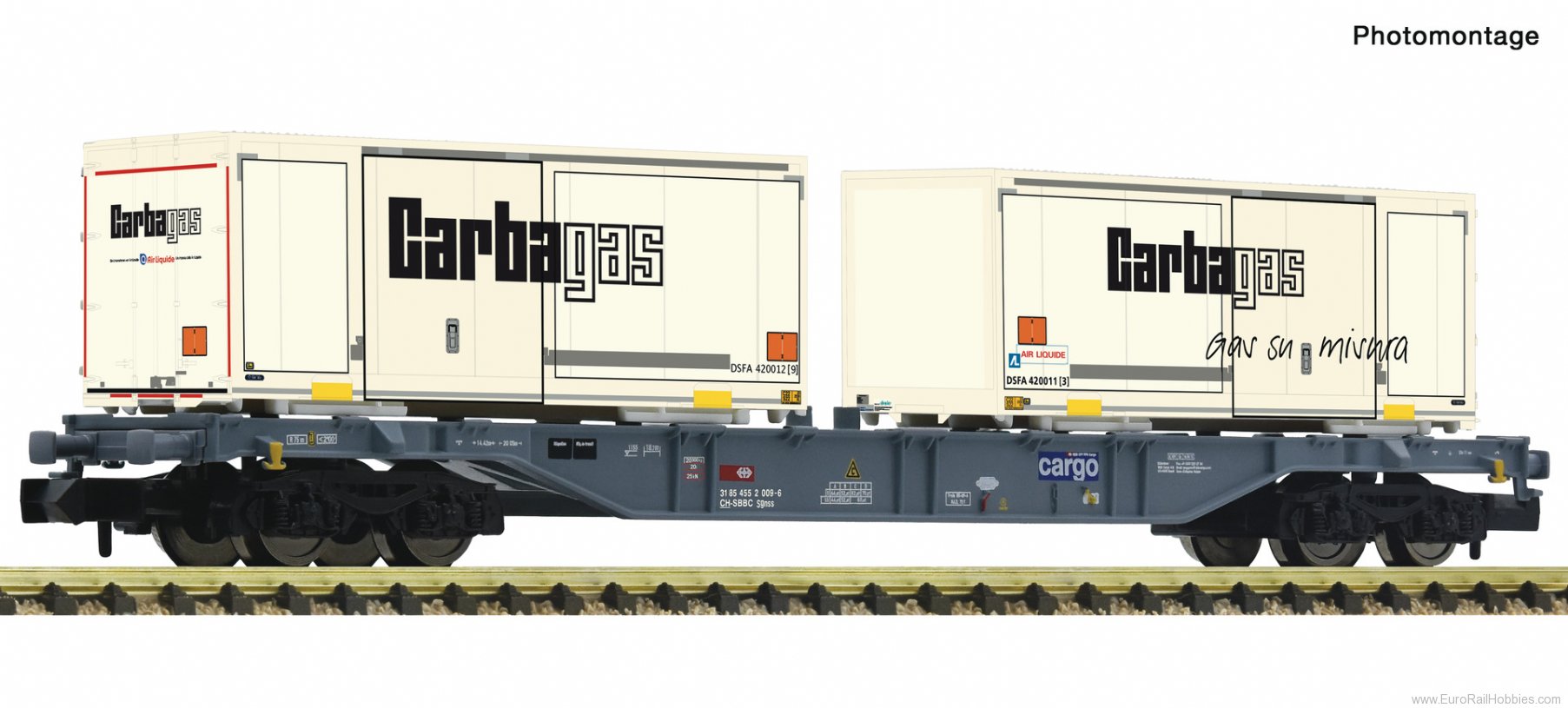 Fleischmann 6660091 SBB Cargo Container carrier Wagon