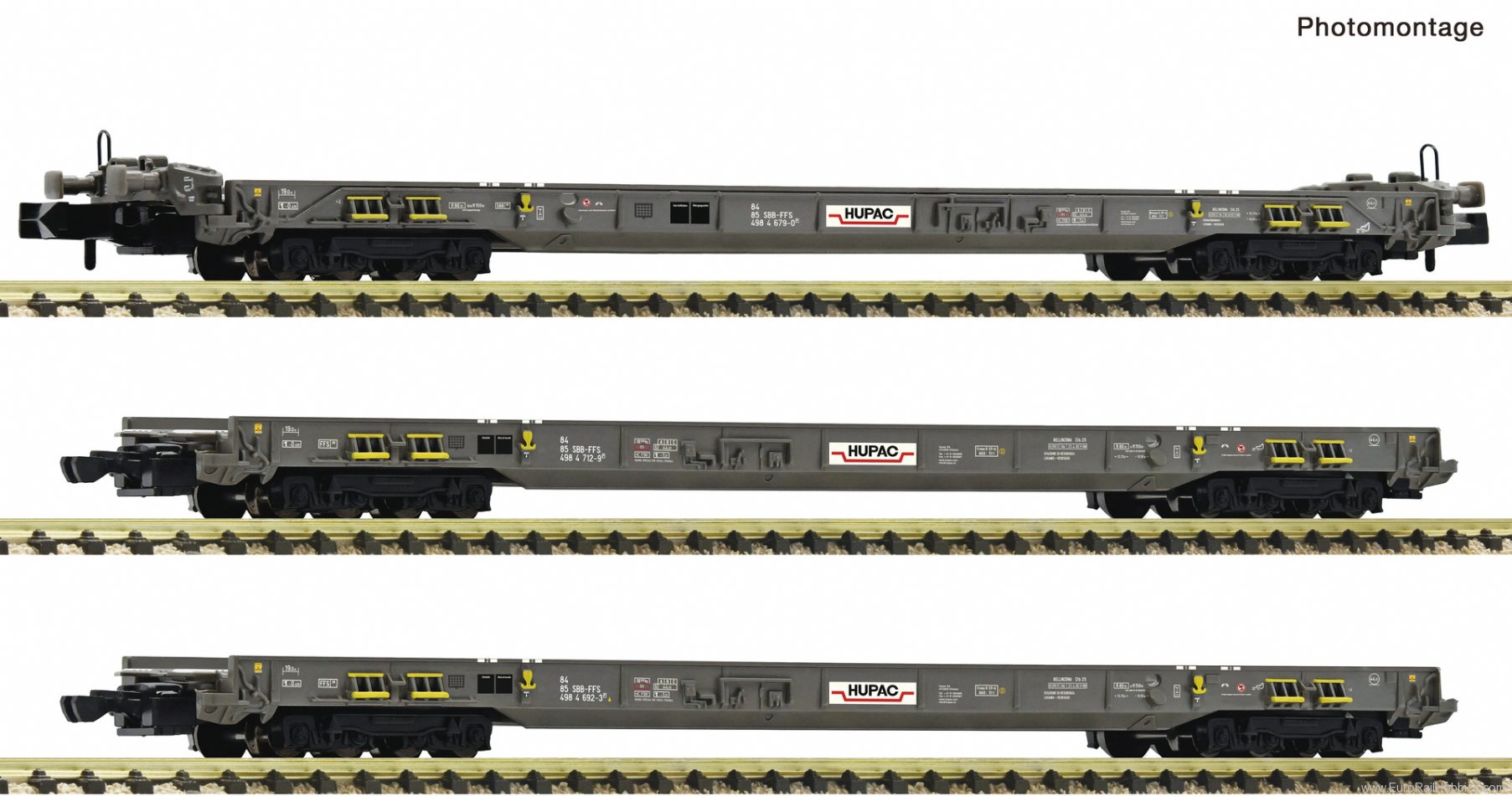 Fleischmann 6660093 3 Piece Set: Rollende Autobahn, Hupac 