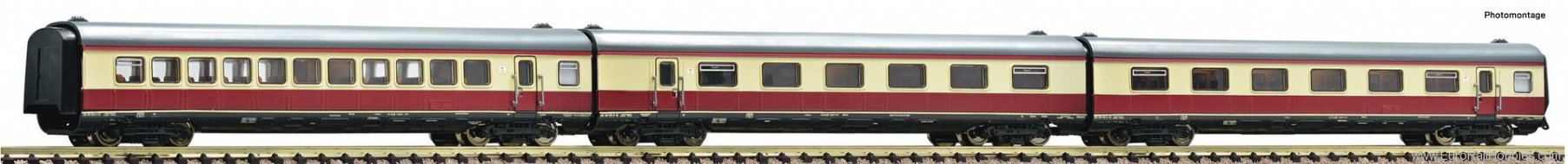 Fleischmann 741006 3 piece set: Additional coaches matching the 