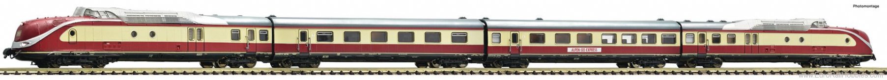 Fleischmann 741085 4 piece set: Diesel multiple unit class 601, 