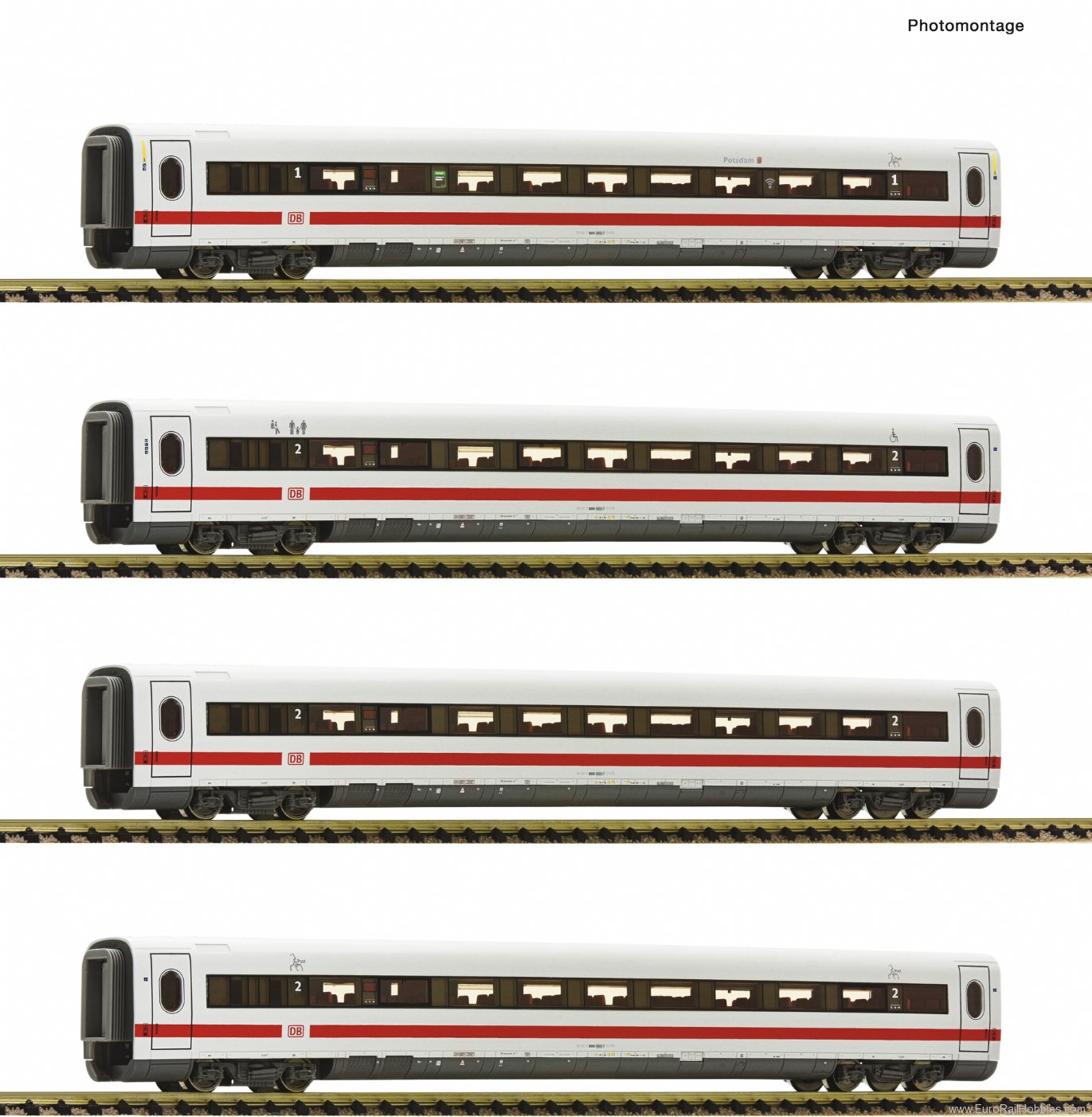 Fleischmann 7760004 DB AG 4-Piece Set: Additional Coaches for ICE
