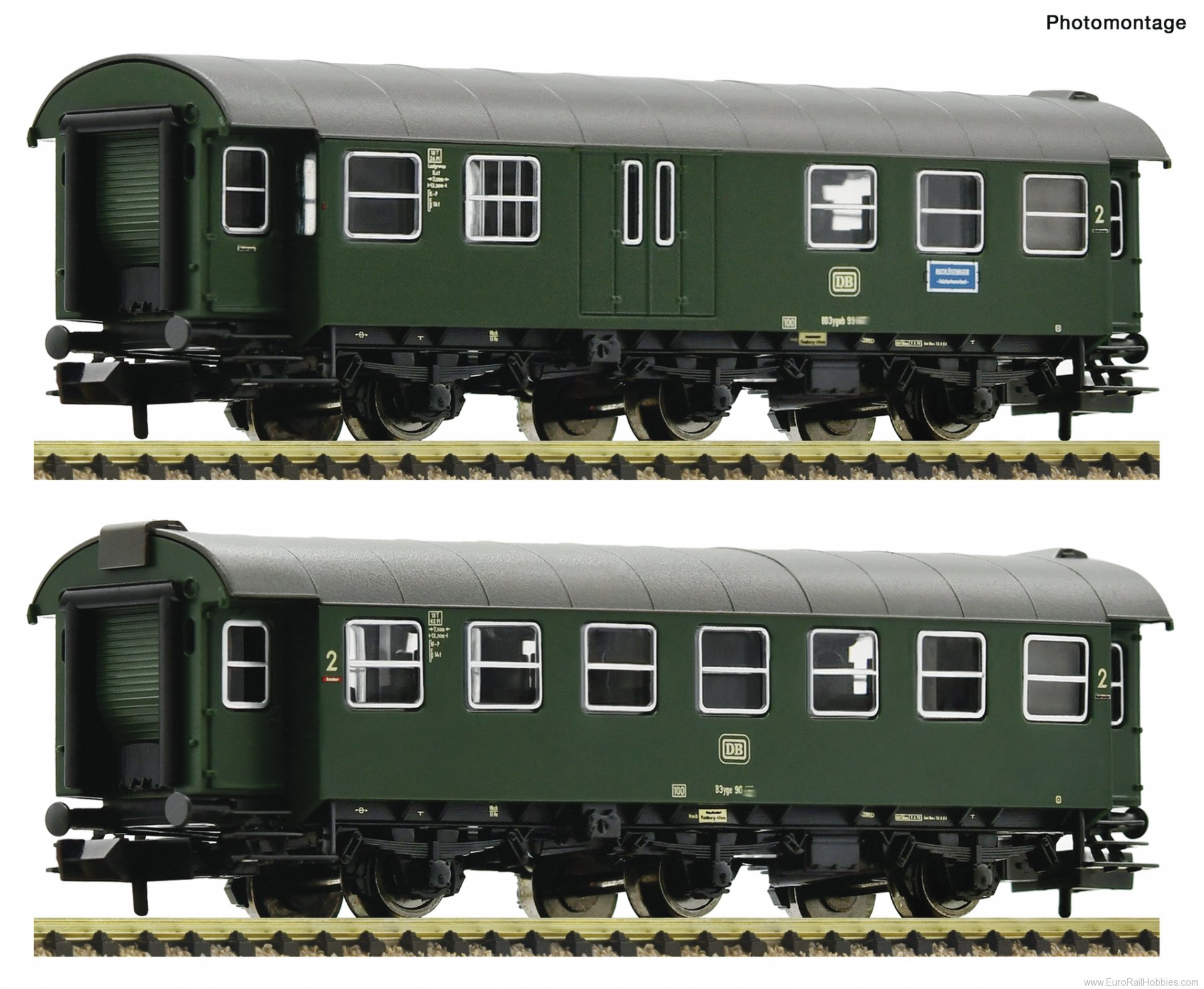 Fleischmann 809910 2-piece set: Conversion coaches, DB