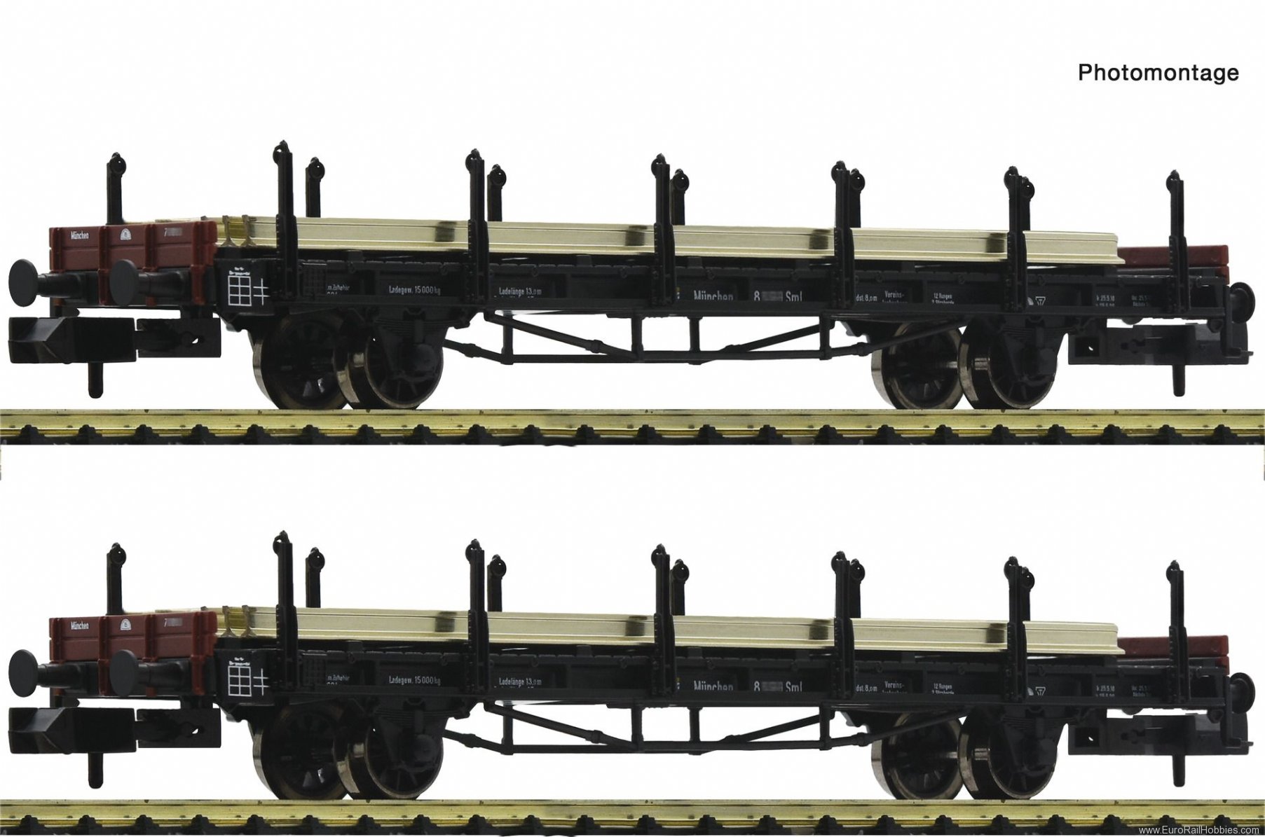 Fleischmann 823607 2 piece set: Rail transport wagons, DRG
