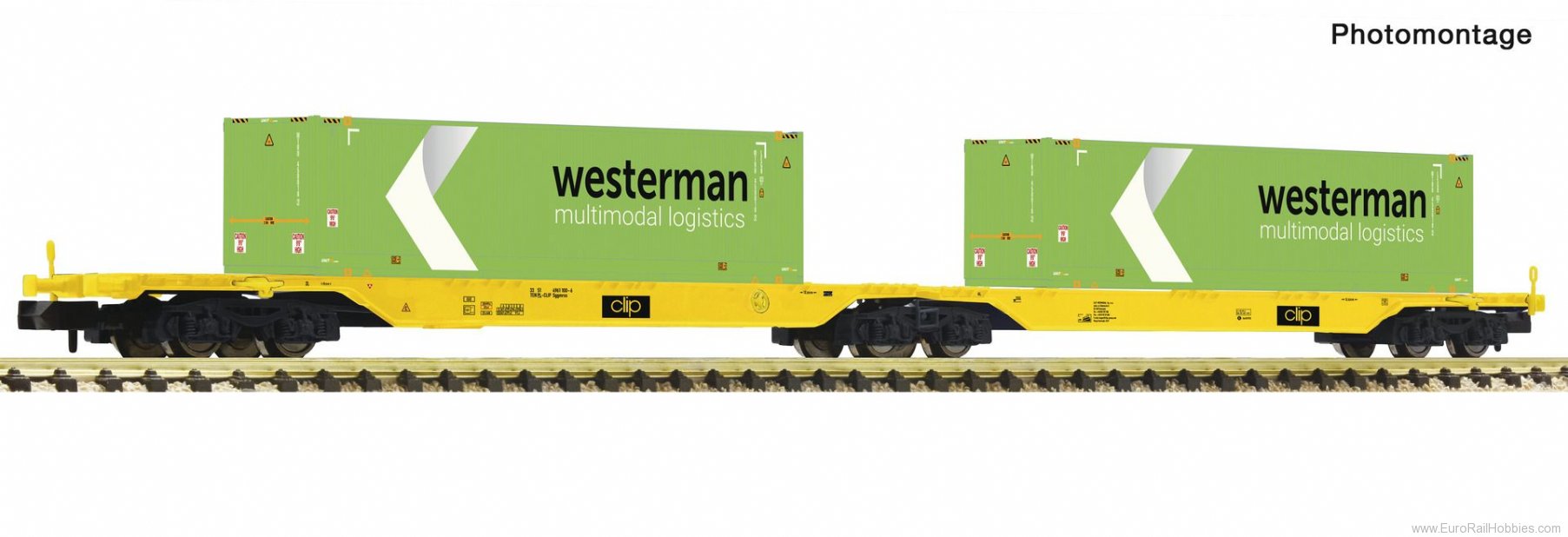 Fleischmann 825342 Double container carrier wagon, CLIP