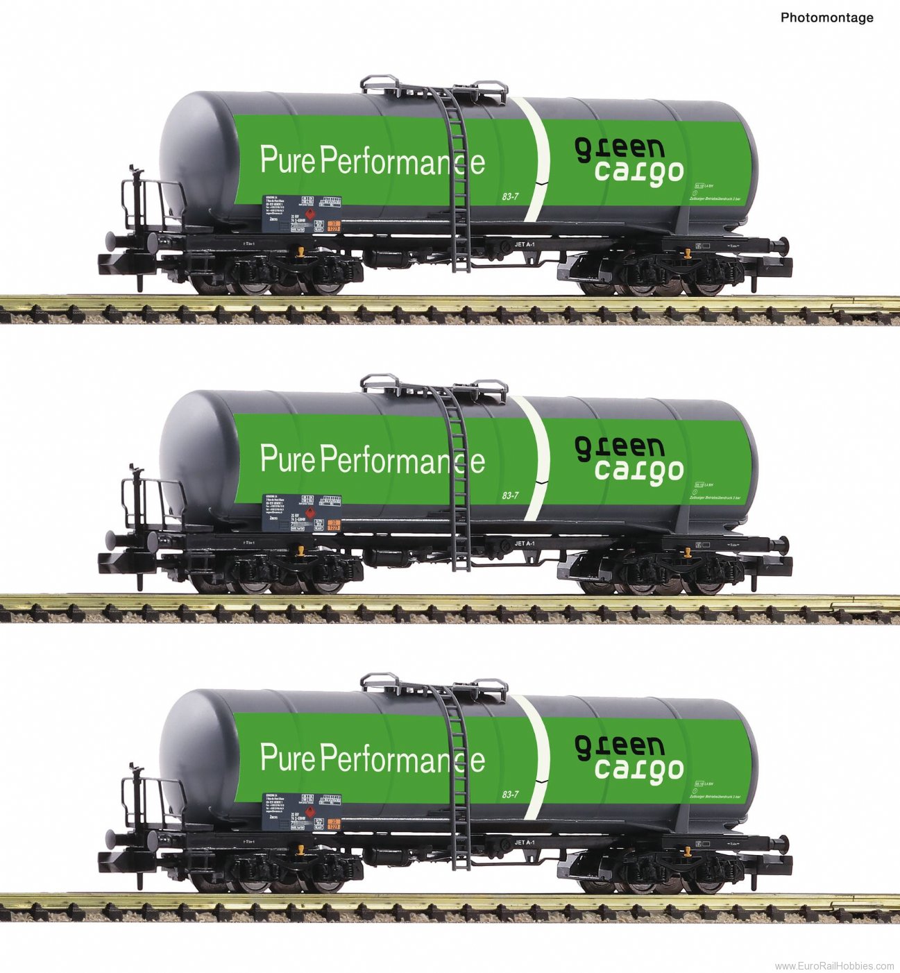 Fleischmann 825817 3 piece set: Tank wagons, Ermewa