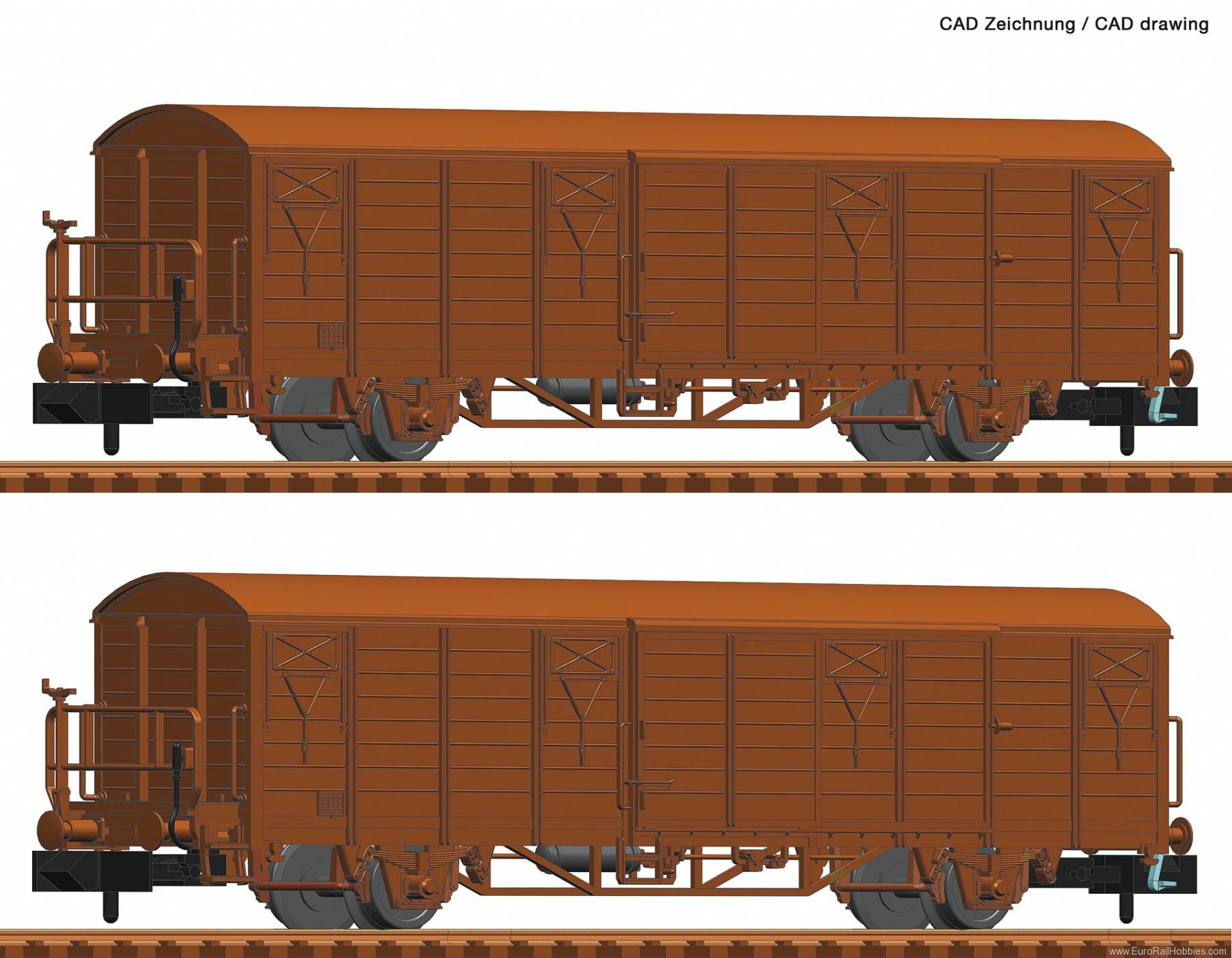 Fleischmann 826216 2 piece set: Covered goods wagons, DB AG