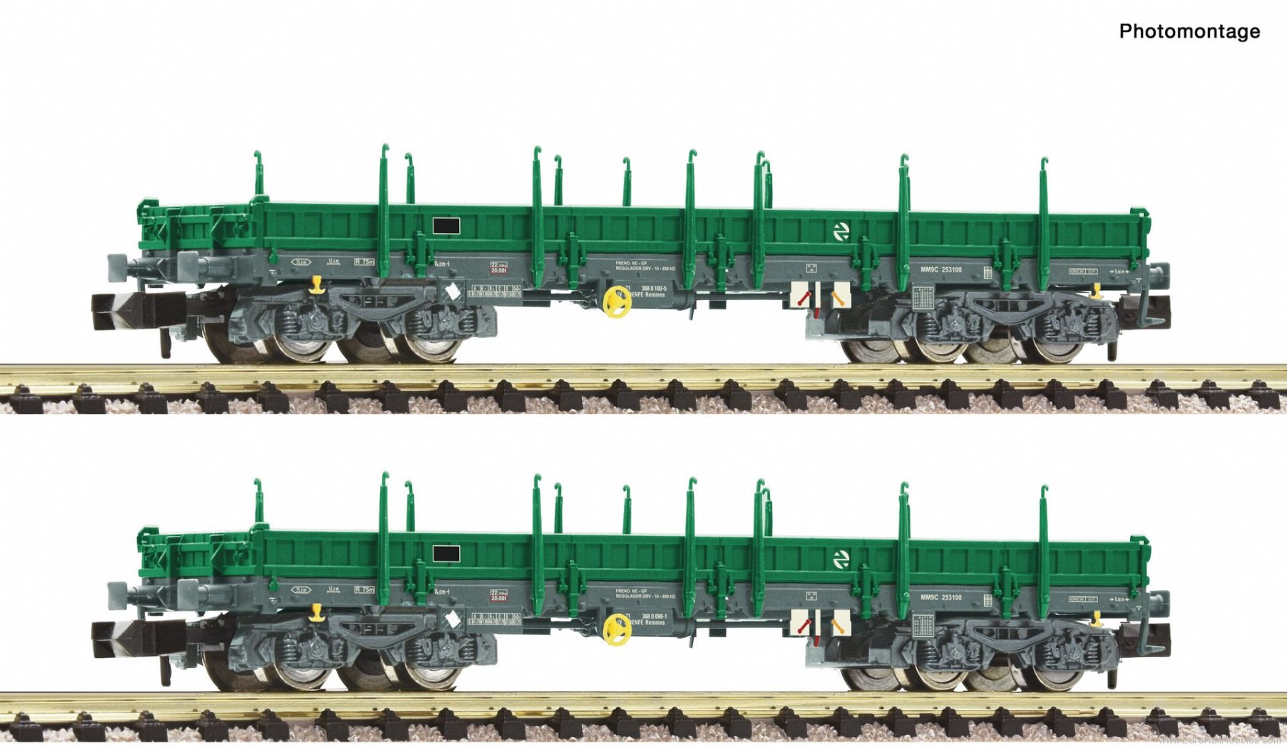 Fleischmann 826705 2 piece set: Flat wagons, RENFE