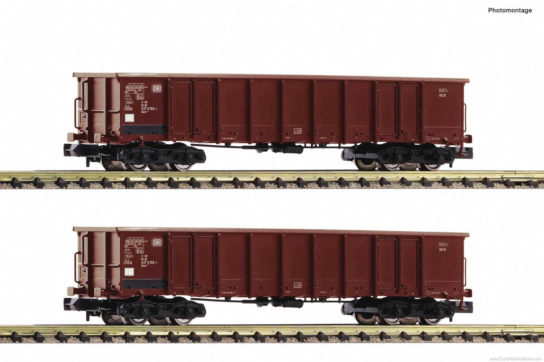 Fleischmann 830250 2 piece set: Open goods wagons, DB