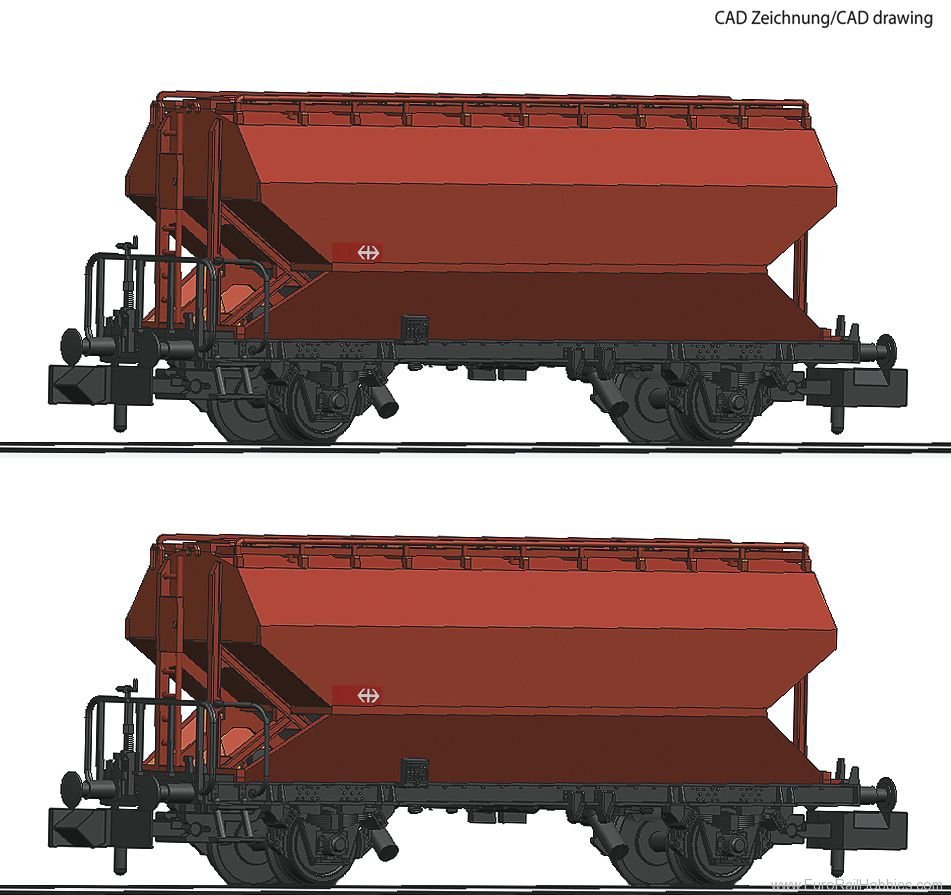 Fleischmann 830312 2 piece set: Grain silo wagons, SBB