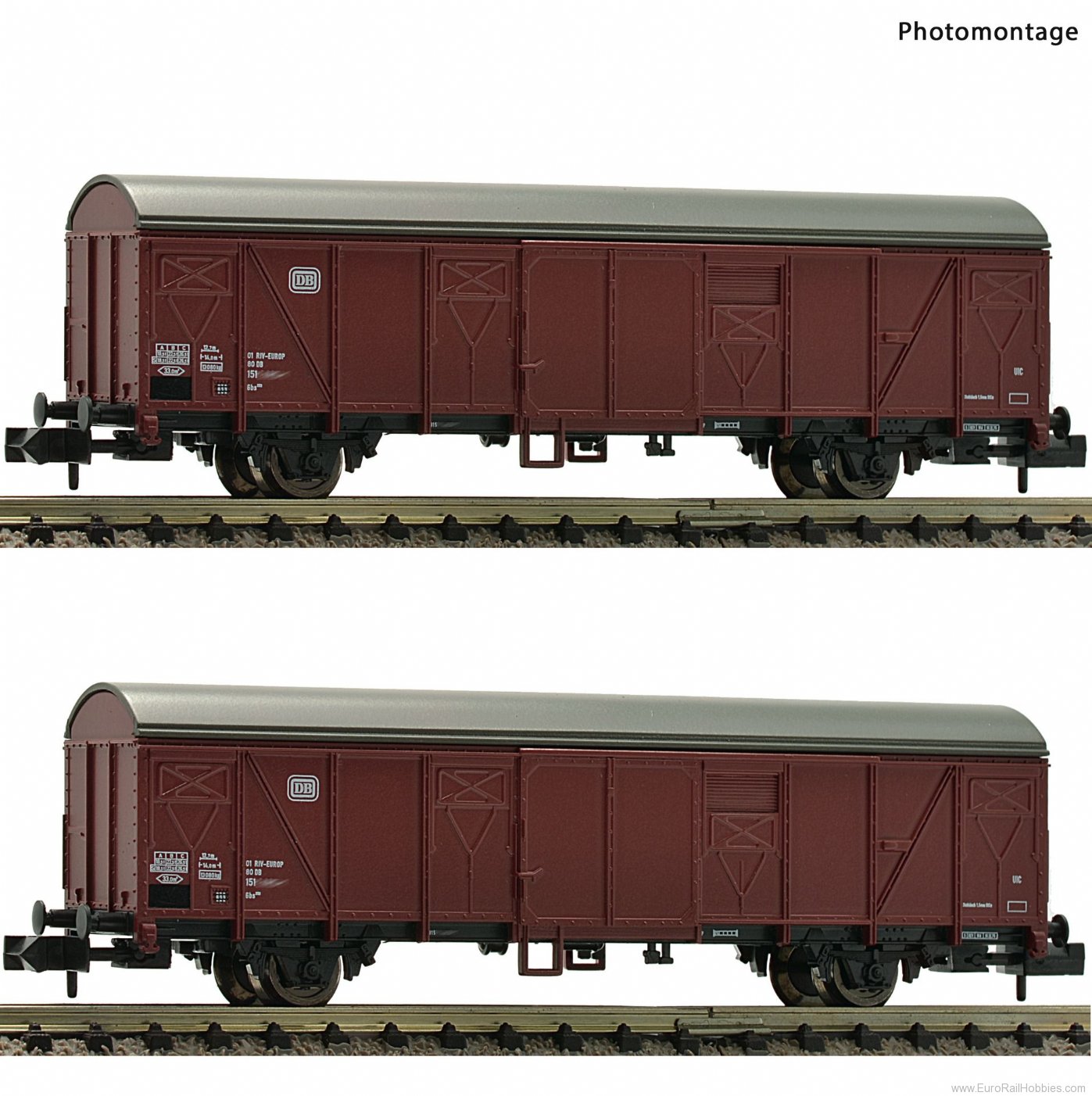 Fleischmann 831514 2 piece set: Covered goods wagons, DB