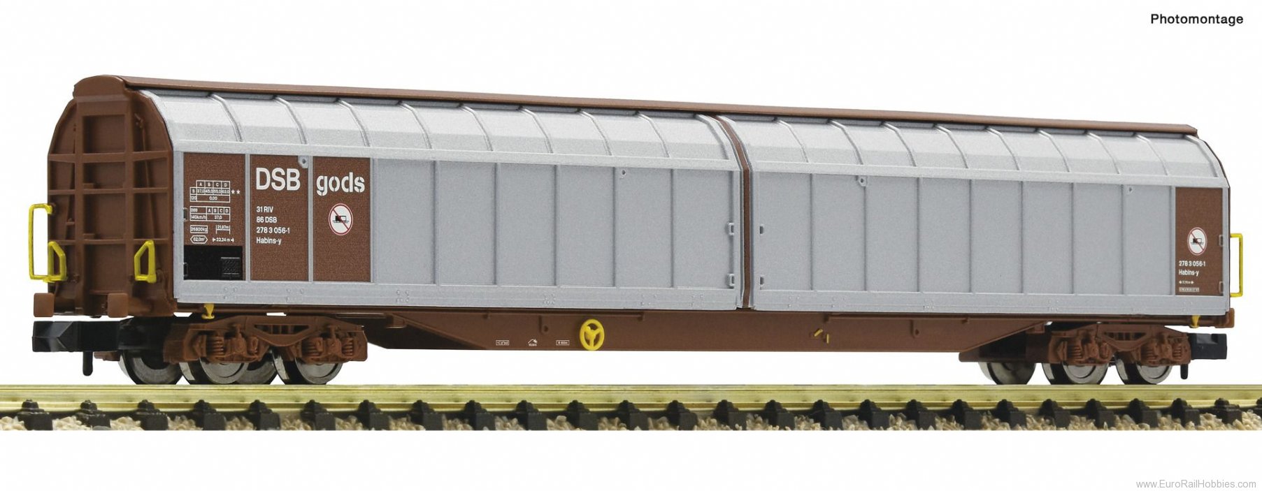 Fleischmann 838320 High capacity sliding wall wagon, DSB