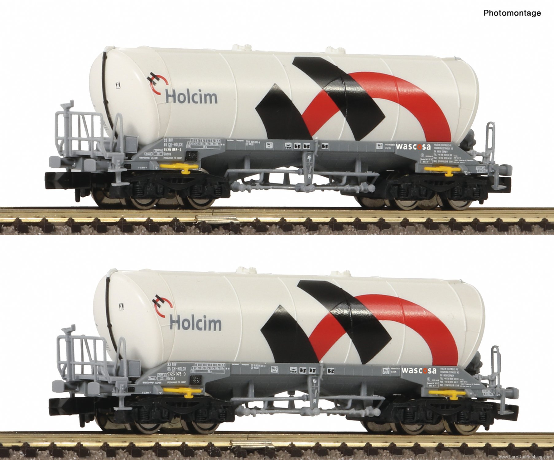 Fleischmann 848901 2 piece set: Silo wagons, Holcim/Wascosa