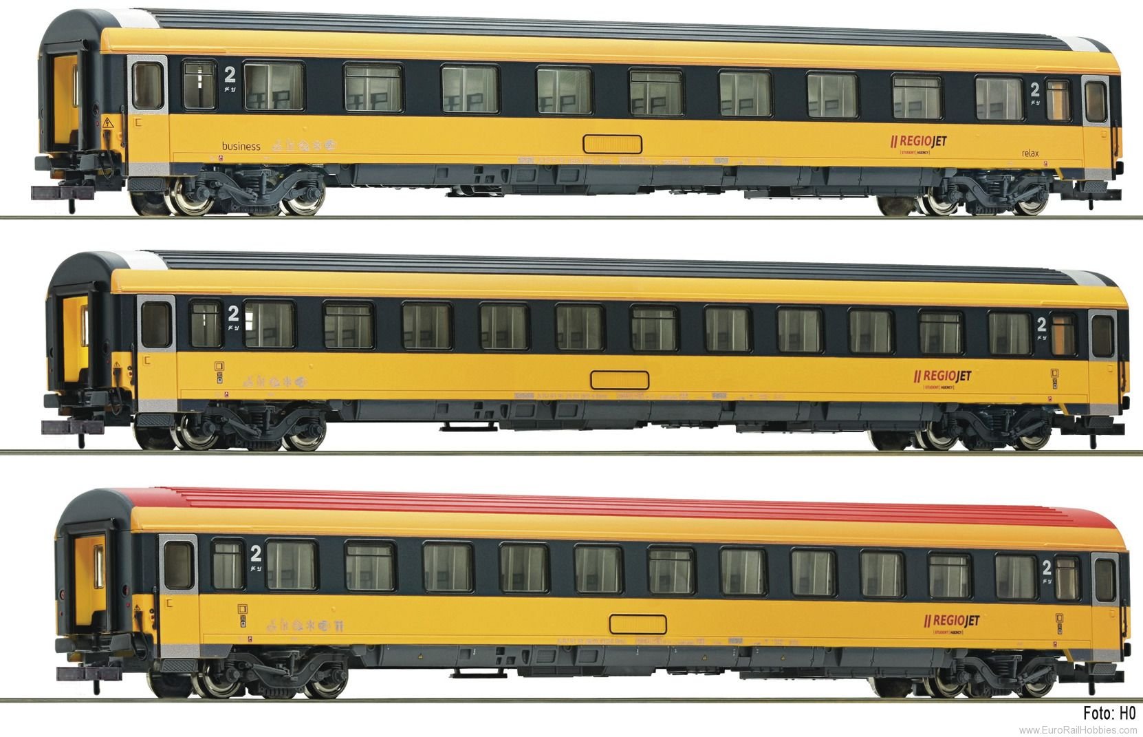 Fleischmann 881902 Regiojet 3 piece set Eurofima coaches 