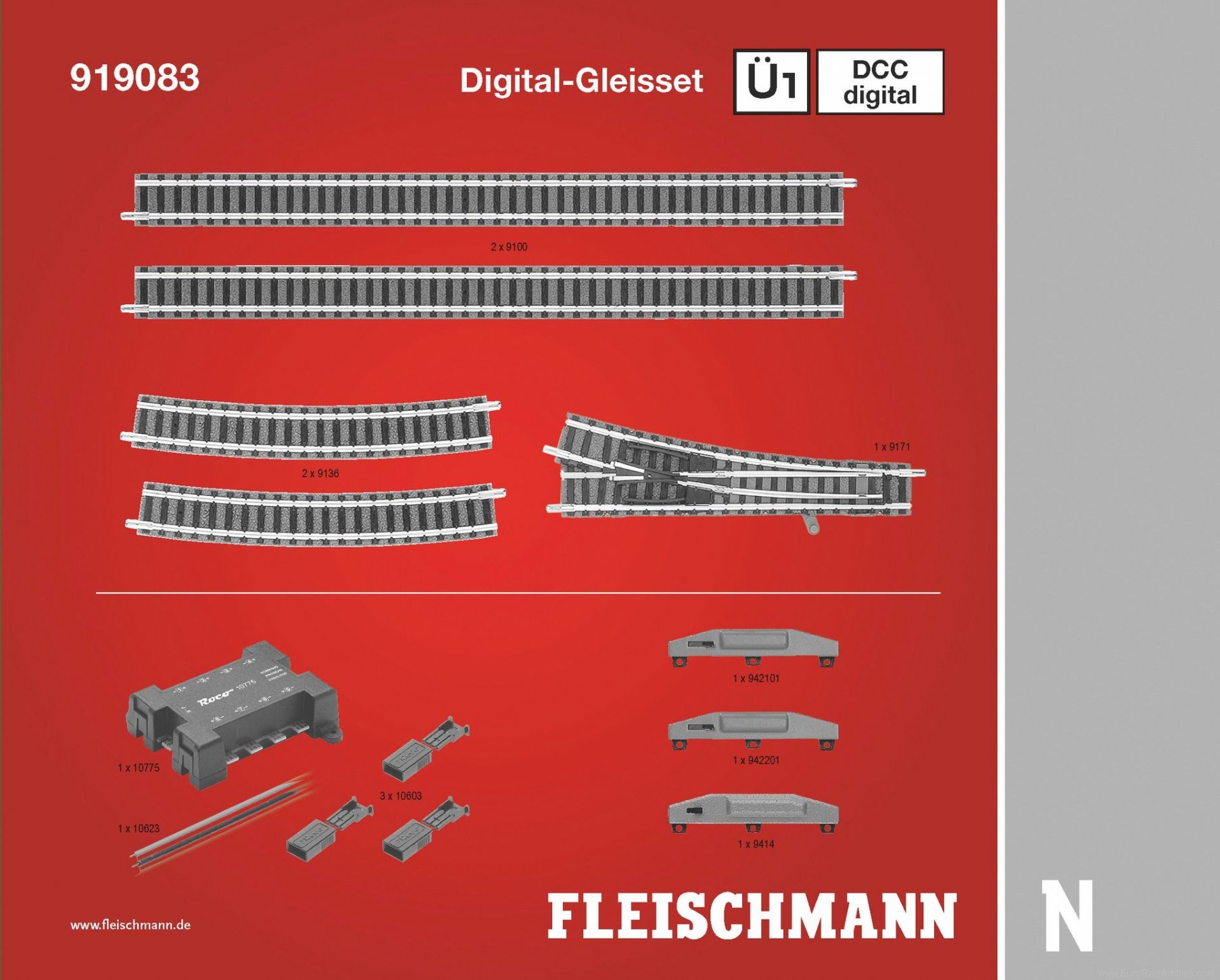 Fleischmann 919083 Digital Track Extension Set U1 