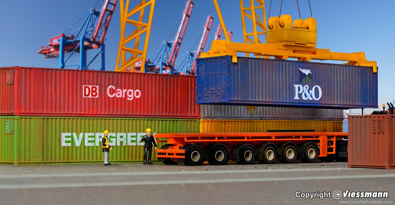 Kibri 10922 H0 40 ft containers, 6 pieces