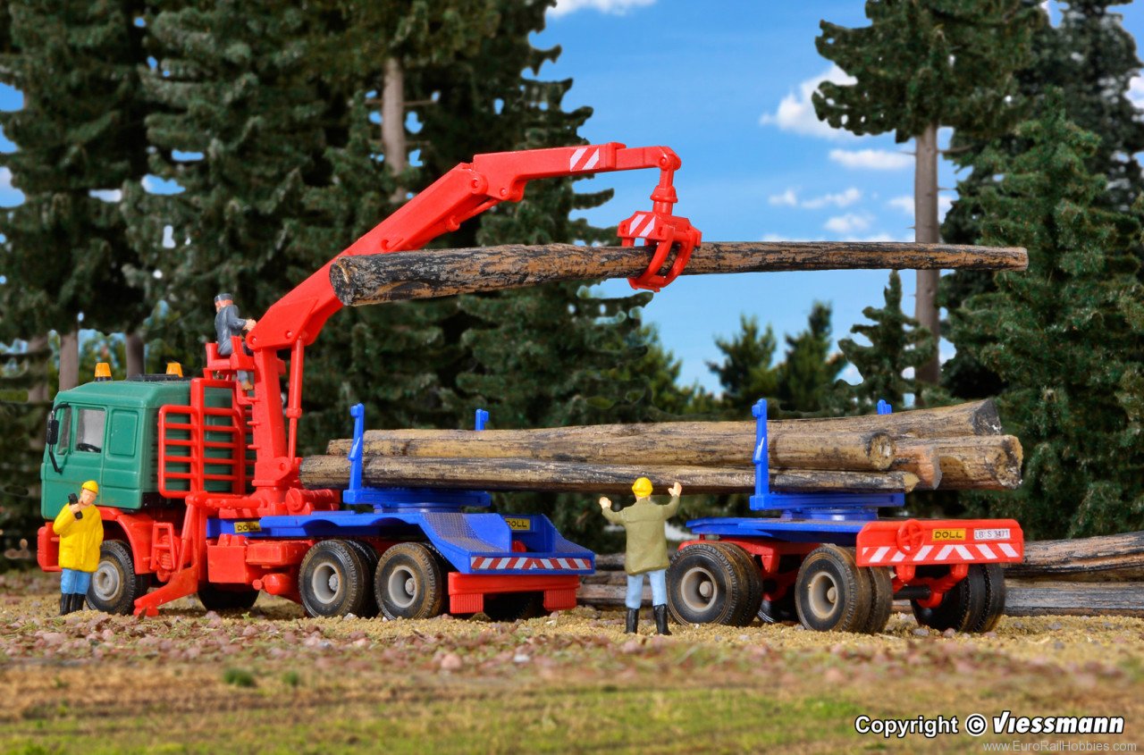 Kibri 12251 H0 DOLL long logging transporter with crane