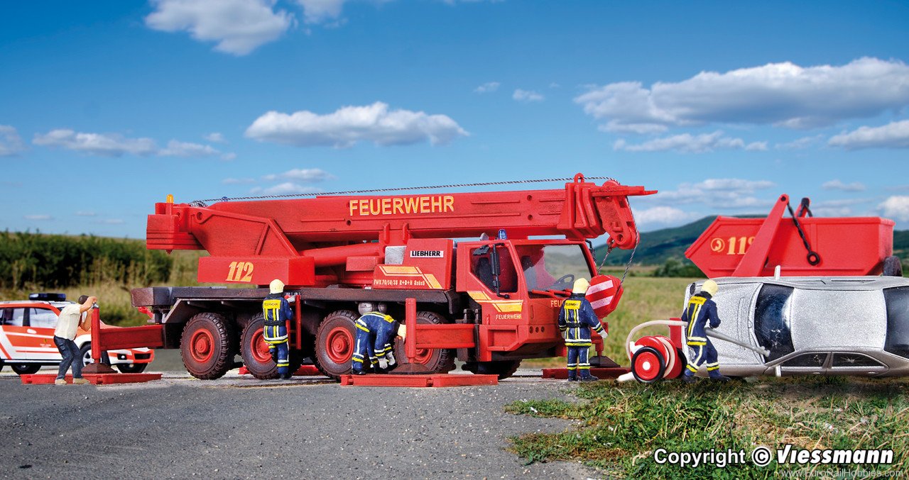 Kibri 13041 H0 Crane truck fire department LIEBHERR LTM 1